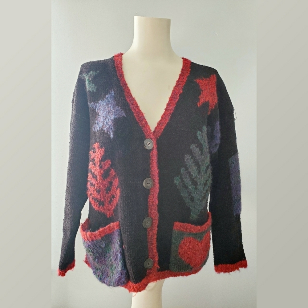 PBJ Sport Fall Leaves Vintage Cardigan